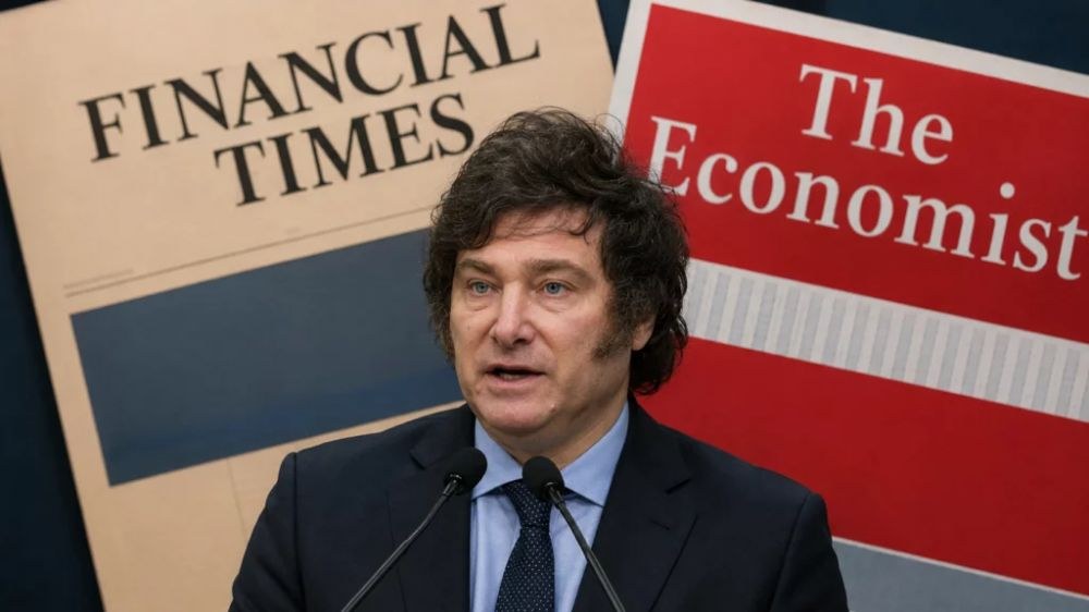 Javier Milei habla frente a tapas del Financial Times y The Economist